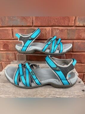 Teva 4266 Tirra Women's Sz 8 Teal Blue Black Strappy Sport Sandals Hiking Water